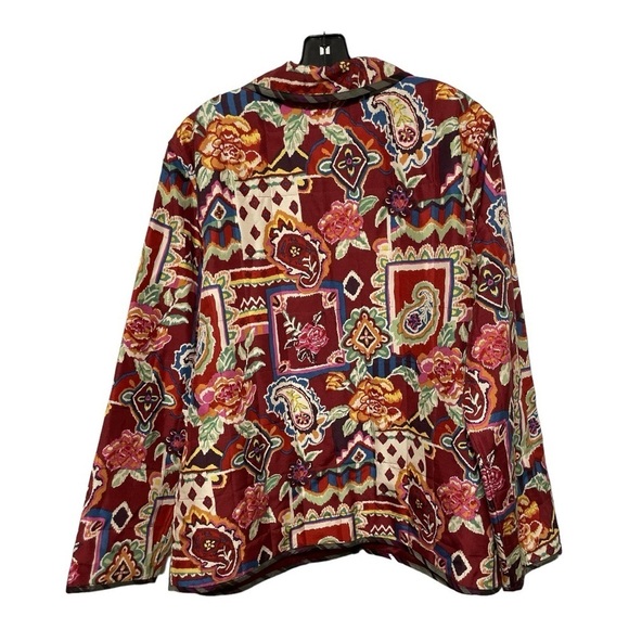 Koos of Course Double sided Blazer Jacket Silk Floral Paisley Quilted and lined - Picture 2 of 9